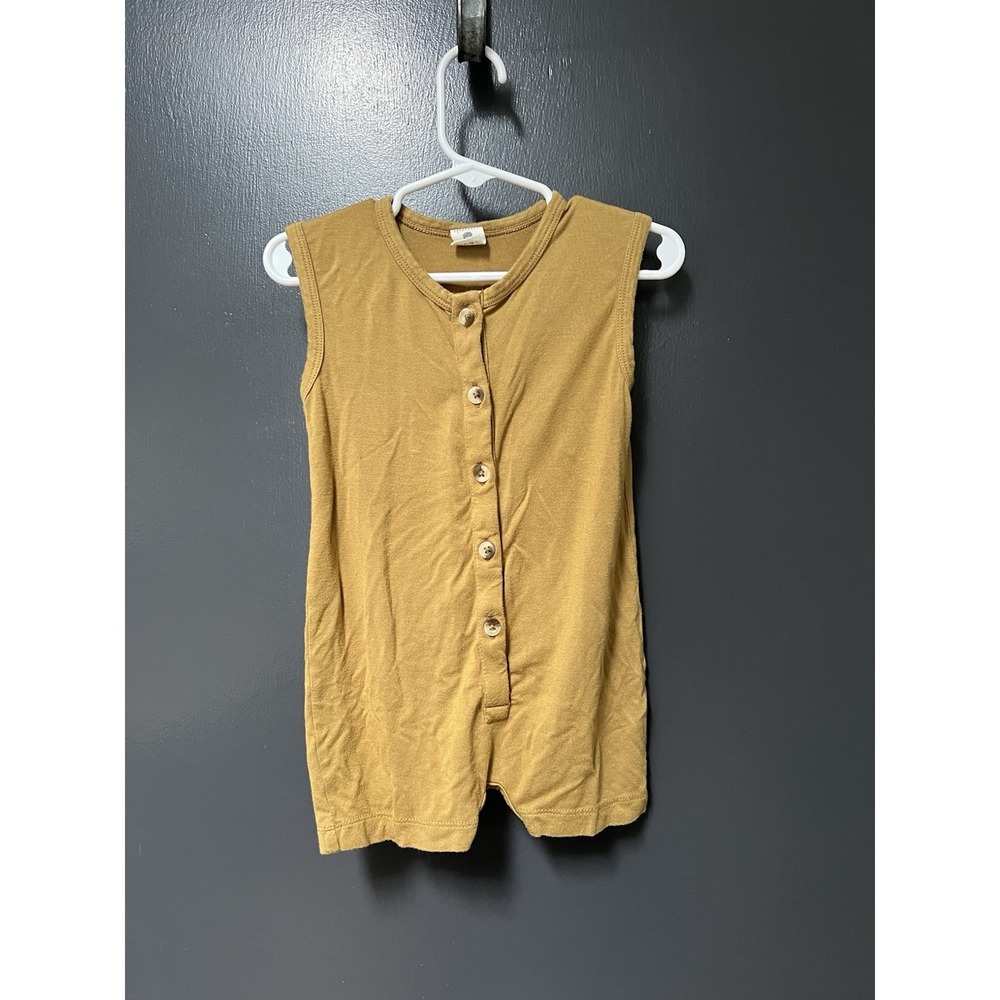 Kate Quinn Sz 18-24M Bamboo Mustard Yellow Sleeveless One Piece Button